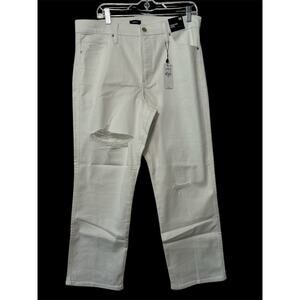 Express Women's White Distressed High Rise Straight Ankle Jeans Size 14